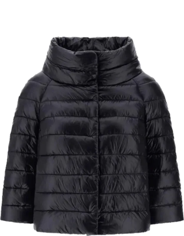 Mini Ultralight Puffer Jacket With Jewel Sleeves And High Collar