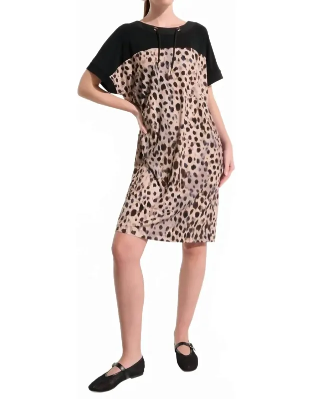 Silky Knit Animal Print Straight Dress