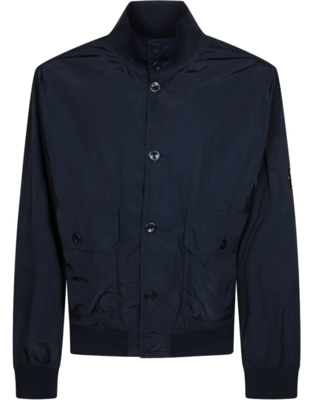 Sleek Front Button Bomber Jacket