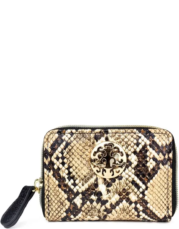 Snake Print Accordion Wallet