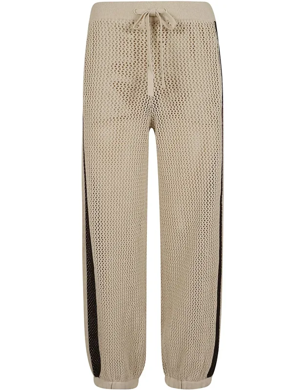Sporty Track Pants With Removable Culottes And Side Stripes