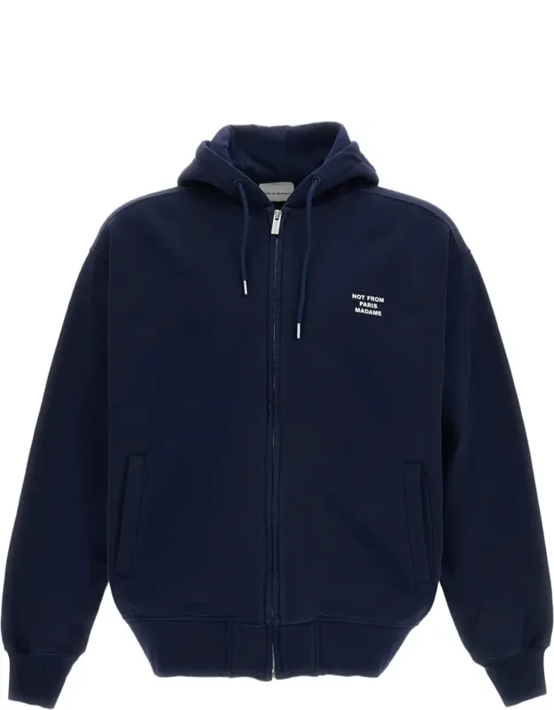 Full-zip Sweatshirt With Slogan And Relaxed Fit