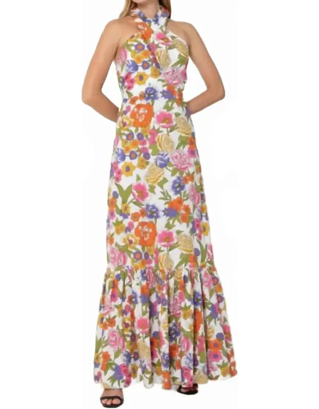 Crossover Halter Maxi Dress