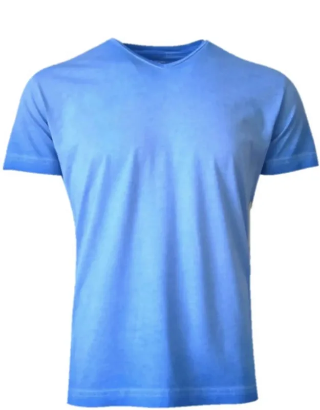 Short Sleeve Pima Cotton V-neck Tee