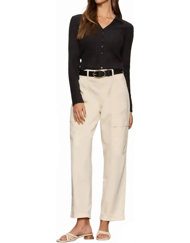 Utility Pant With High-rise Waist And Straight-leg Fit