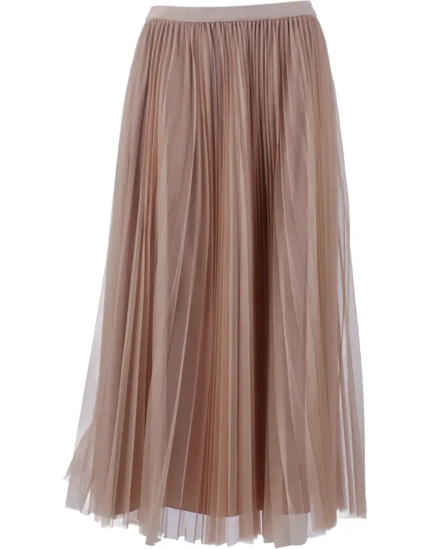 Wide Pleated Tulle Skirt