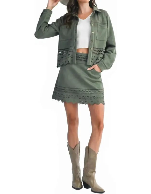 Laser Cut A-line Skirt