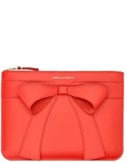 Big Bow Leather Pouch Bag