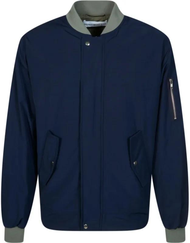 Reversible Ribbed Trim Bomber Jacket