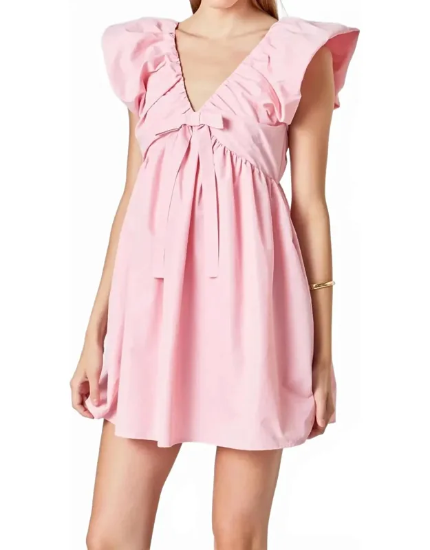 Combo Bow Mini Dress