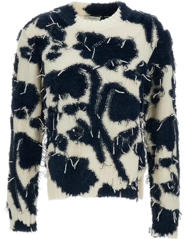 Textured Floral Knit Jumper