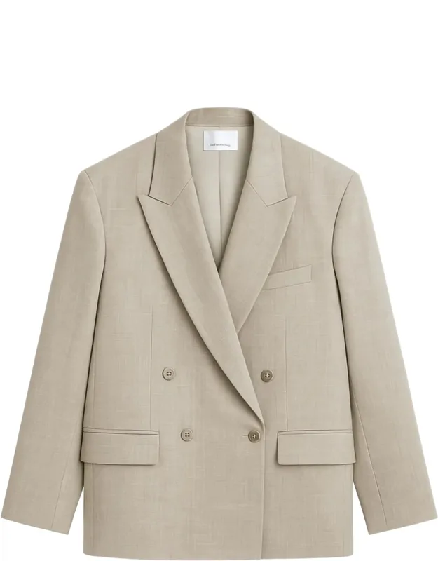 Padded Shoulders Virgin Wool Blazer
