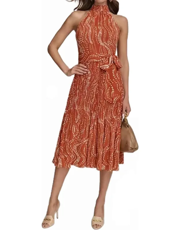 Halter Chiffon A-line Dress