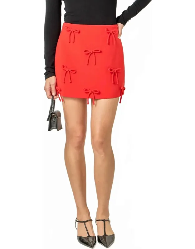 Bow Detailed Mini Skirt