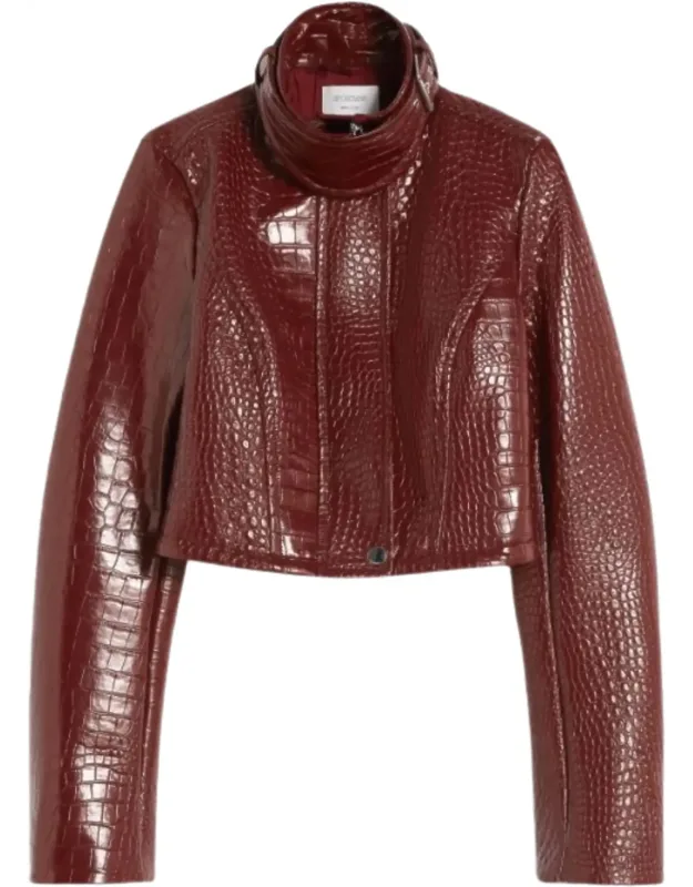 Alligator Print Patent Leather Jacket