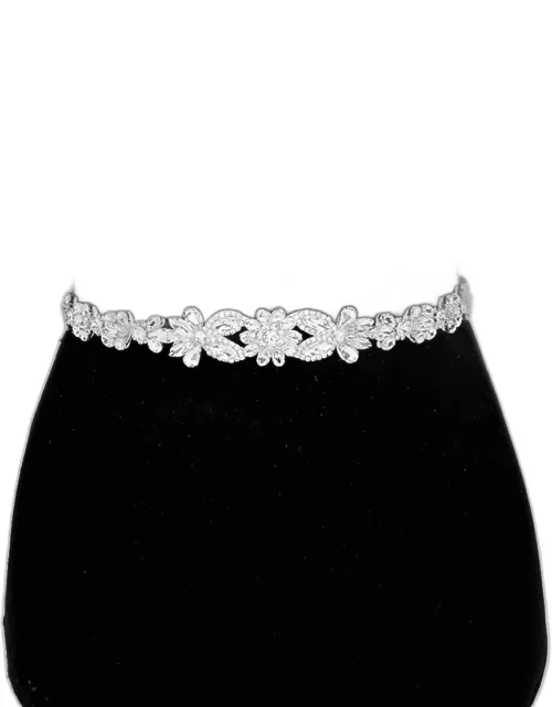 Crystal Rhinestone Floral Bridal Belt / Headband