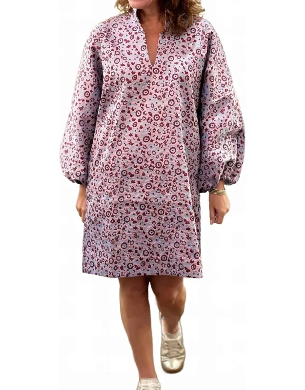Betsy Collar Jacquard Floral Mini Dress