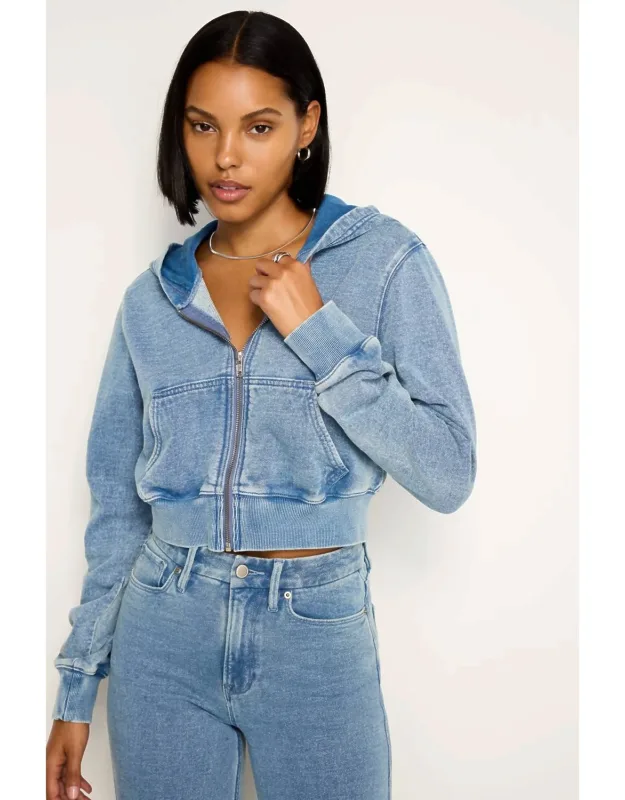 Cropped Zip Hoodie
