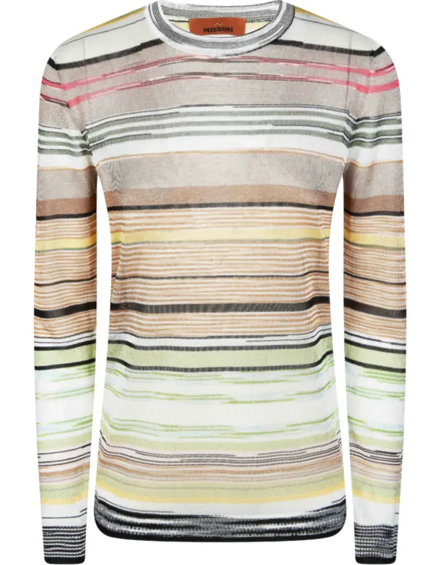 Striped Lightweight Crewneck Sweater