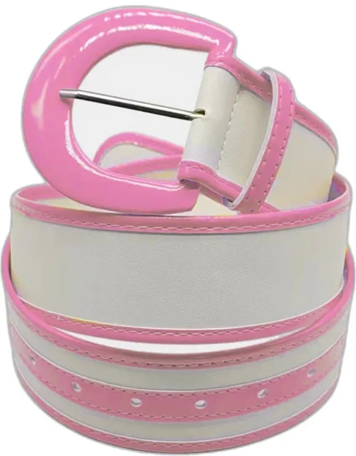 Solid Color Trimmed Faux Leather Belt