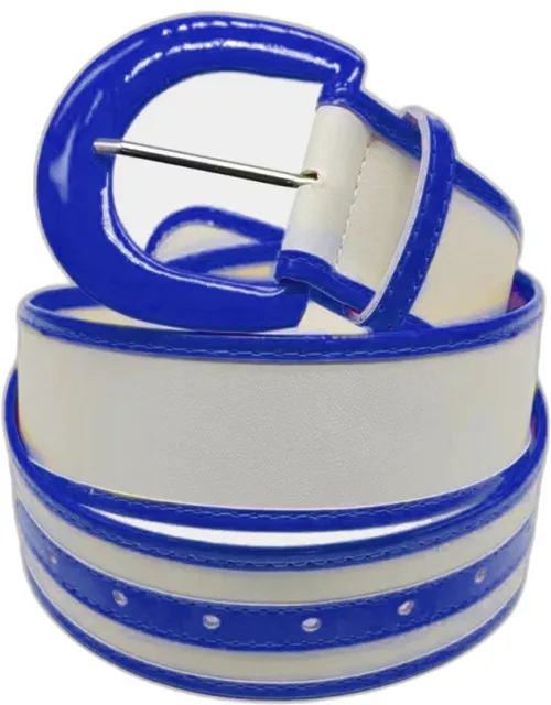 Solid Color Trimmed Faux Leather Belt
