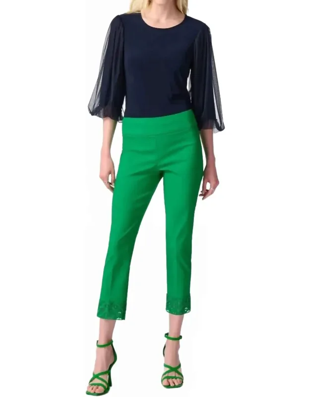 Slim Cropped Lace Trousers