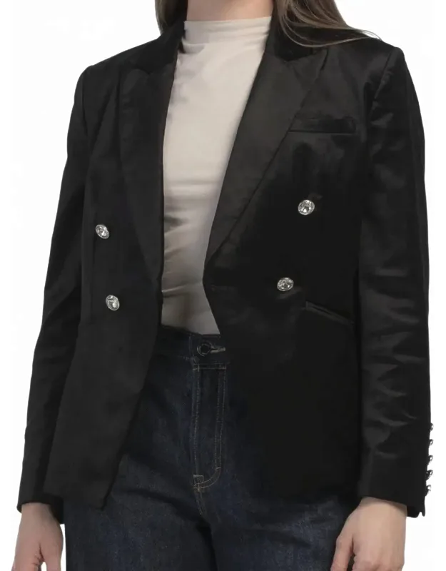 Double Breasted Rhinestone Button Blazer