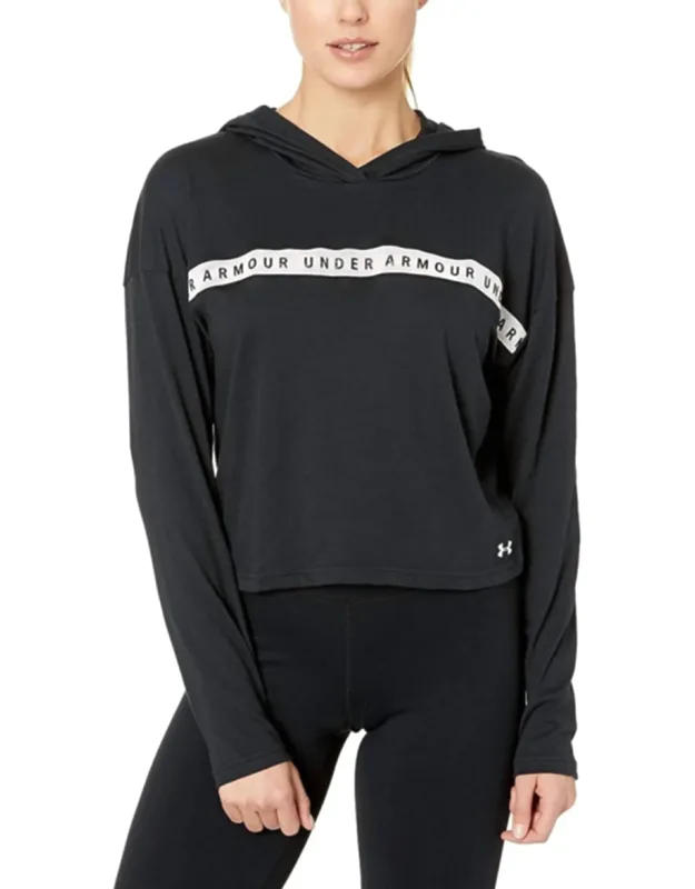 Activewear Logo Taped Cropped Hoodie