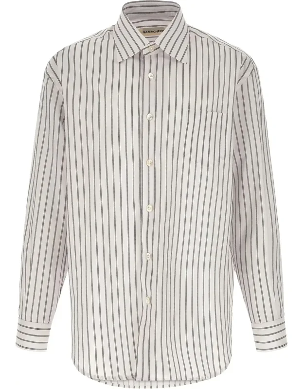 Vertical Stripe Button-up Shirt