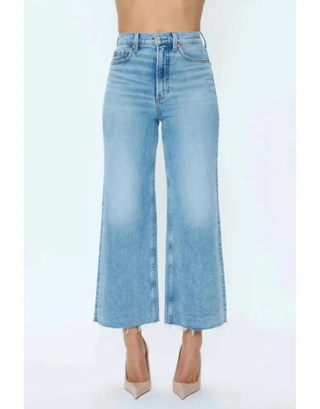 Lana Crop Jeans With Flared-leg And High-rise Waist