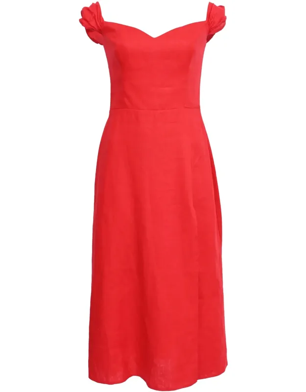 Bridgton Off-the-shoulder Smocked Midi Dress