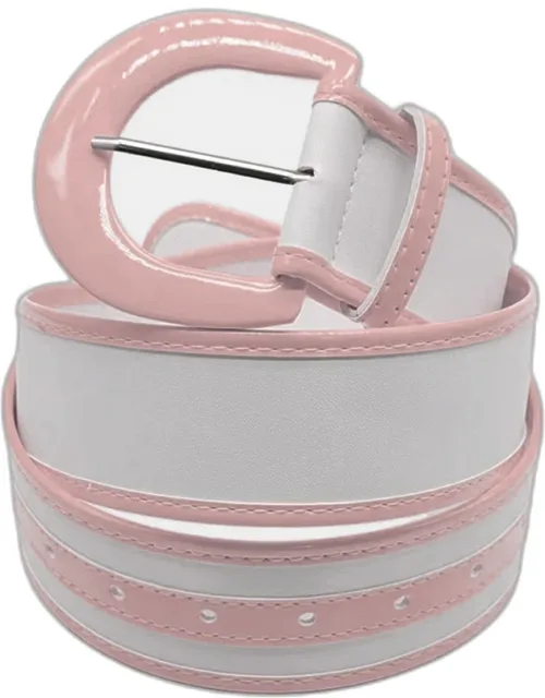 Solid Color Trimmed Faux Leather Belt