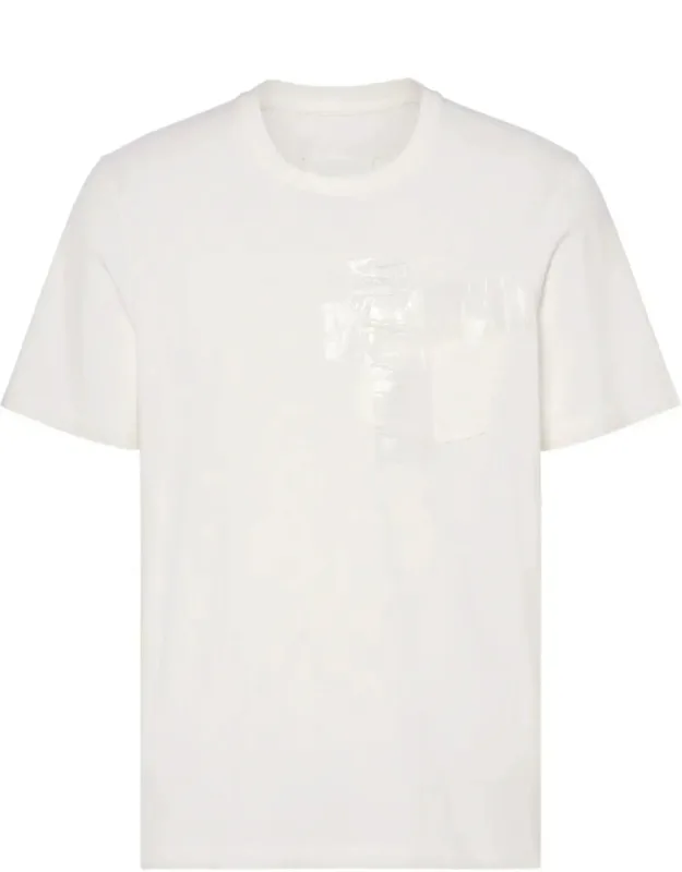 Sheer Tape Detail Cotton T-shirt