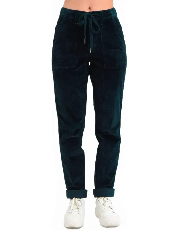 High Waisted Corduroy Cuffed Joggers