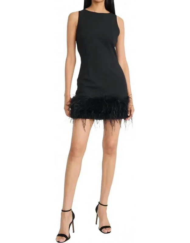Phaedra Sleeveless Feather Mini Dress