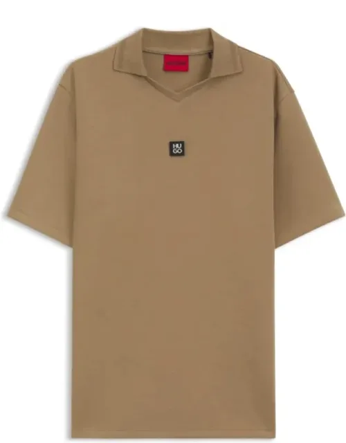 Structured Cotton-blend Polo Shirt With Johnny Collar
