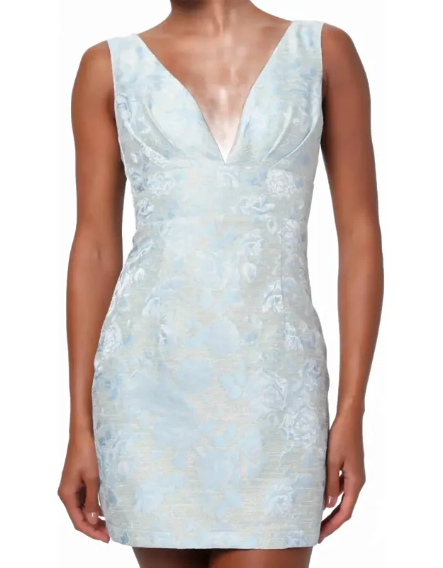 Floral Brocade Mini Dress