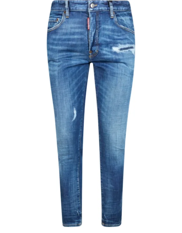 Skater Distressed Rips Jeans