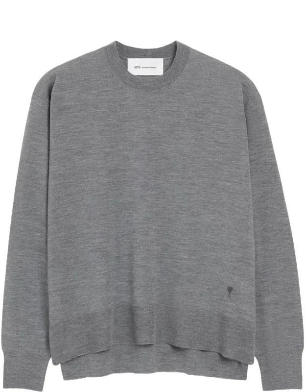 Ribbed Finishes Wool Sweater