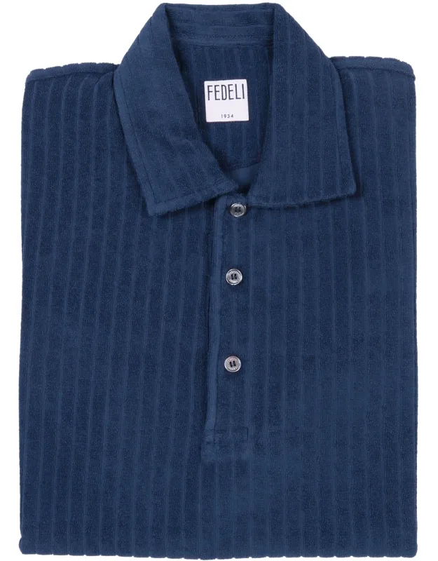 Ribbed Knitted Polo Shirt