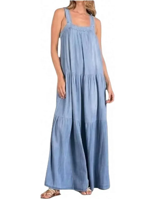 Wide Tank Straps Tiered Maxi Dress