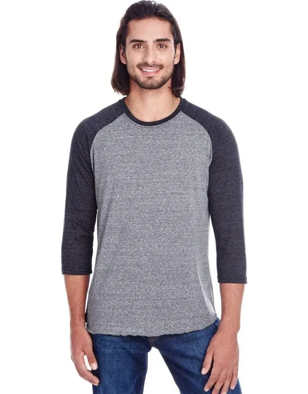 Threadfast Triblend Raglan T-shirt With Recycled Polyester And Smooth Surface
