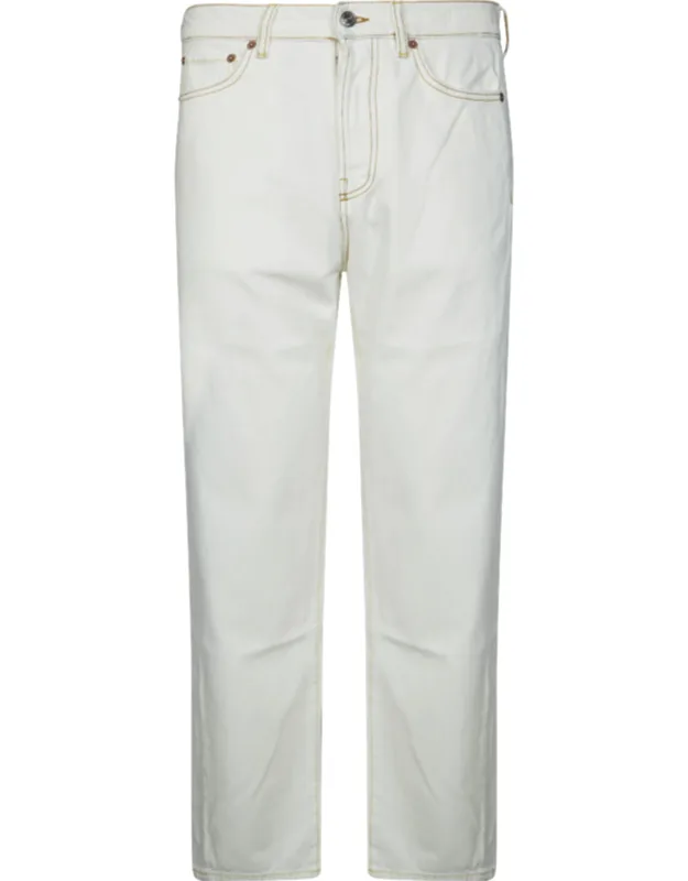 Straight Leg Contrast Stitching Jeans