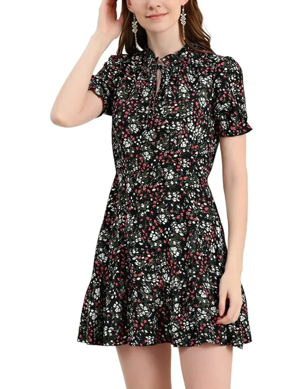 Mini Dress - Black, 95% Polyester, 5% Spandex