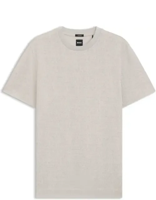 Cotton T-shirt With Two-tone Jacquard-knit Pattern
