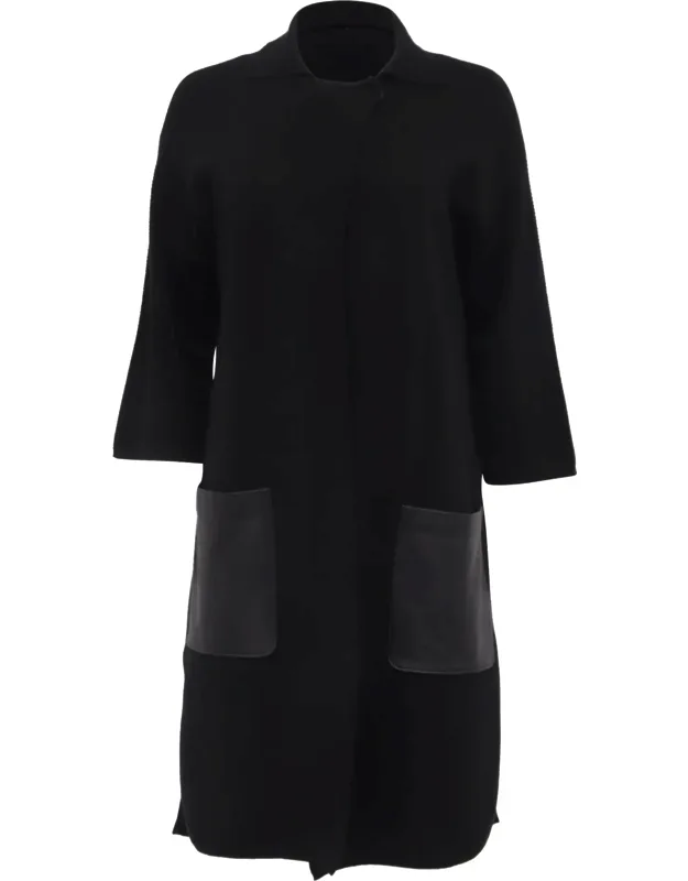 Single-breasted Coat With Pockets In Silk