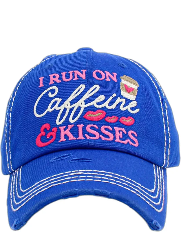 I Run On Caffeine And Kisses Vintage Baseball Cap