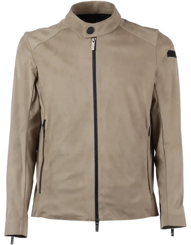 Minimalist Stand Collar Biker Jacket