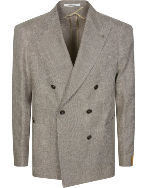 Linen-cotton Double-breasted Blazer