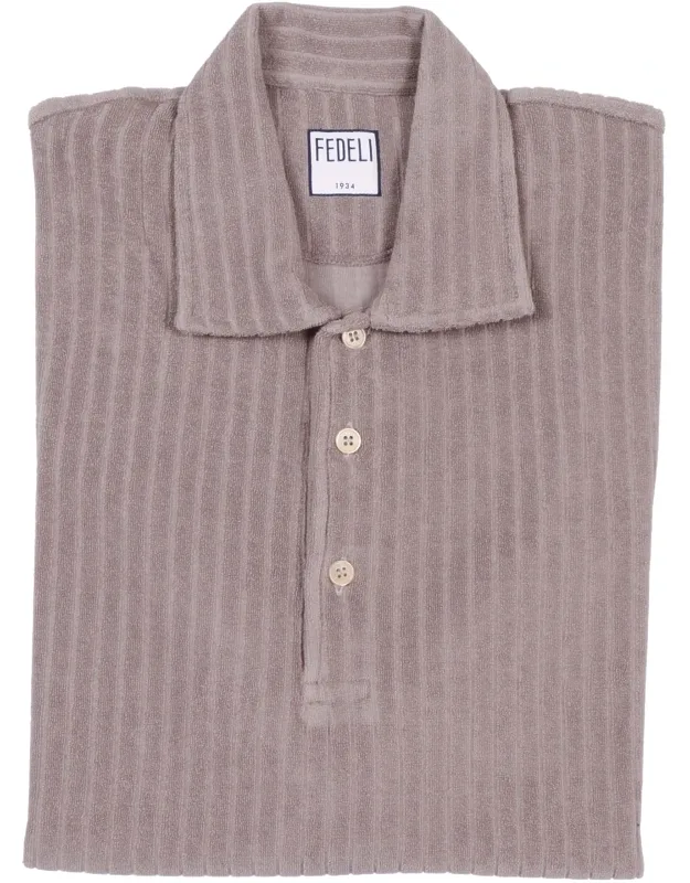 Ribbed Texture Knitted Polo Shirt